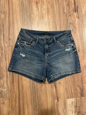 Silver Jeans Blue Distressed Denim Shorts